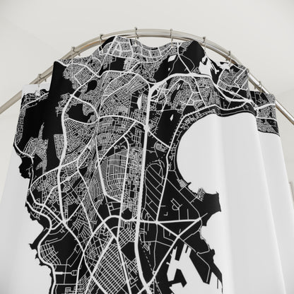 Dakar Senegal City Map Print Shower Curtain