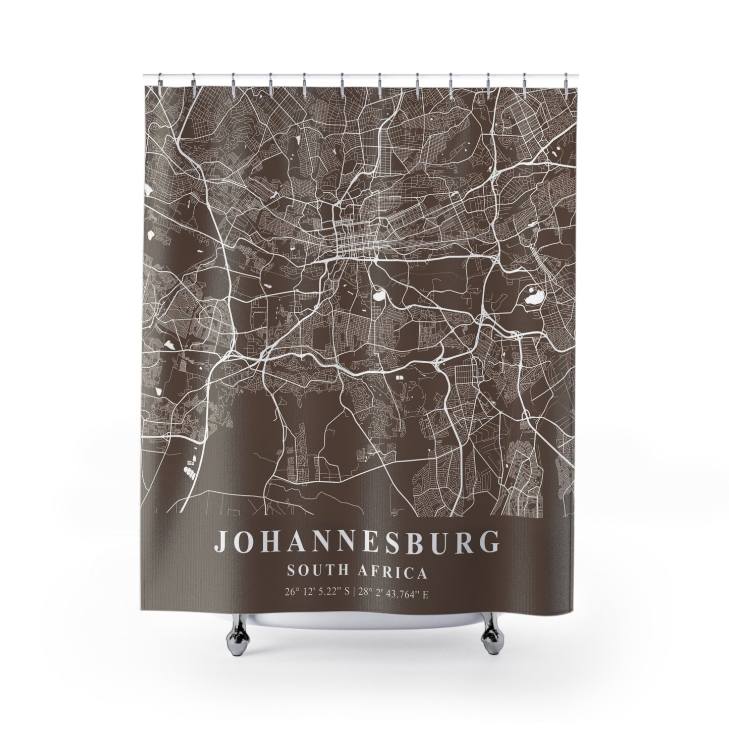 Johannesburg South Africa City Map Print Shower Curtain