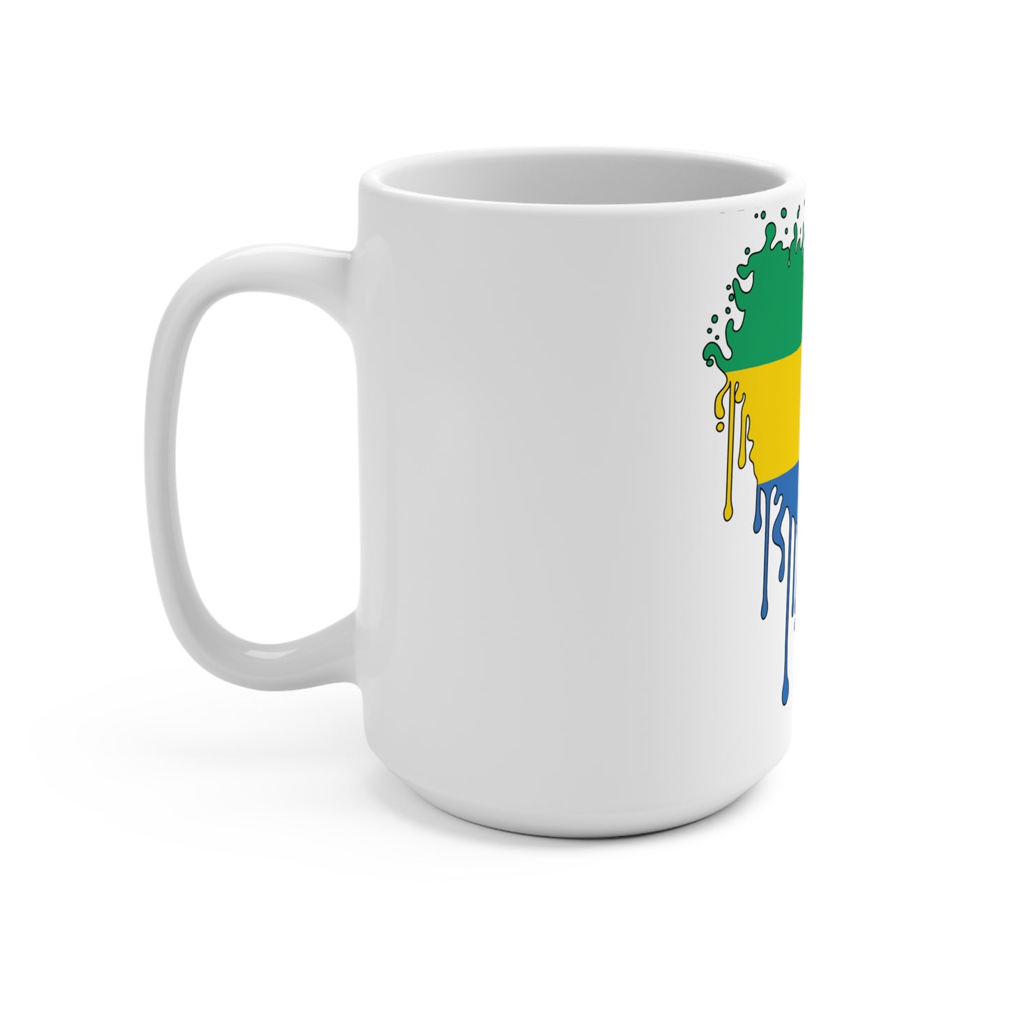 Gabon Flag Drip Coffee Mug 15oz