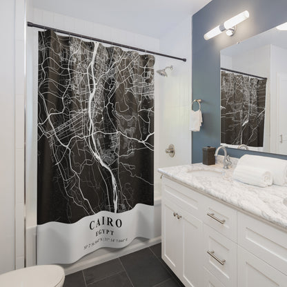 Cairo, Egypt City Map Print Shower Curtain