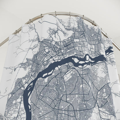 Bamako, Mali City Map Print Shower Curtain