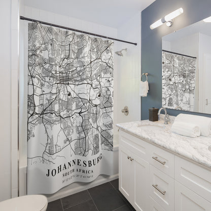 Johannesburg South Africa City Map Print Shower Curtain