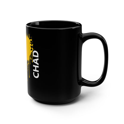 Chad Flag Drip Black Coffee Mug, 15 oz