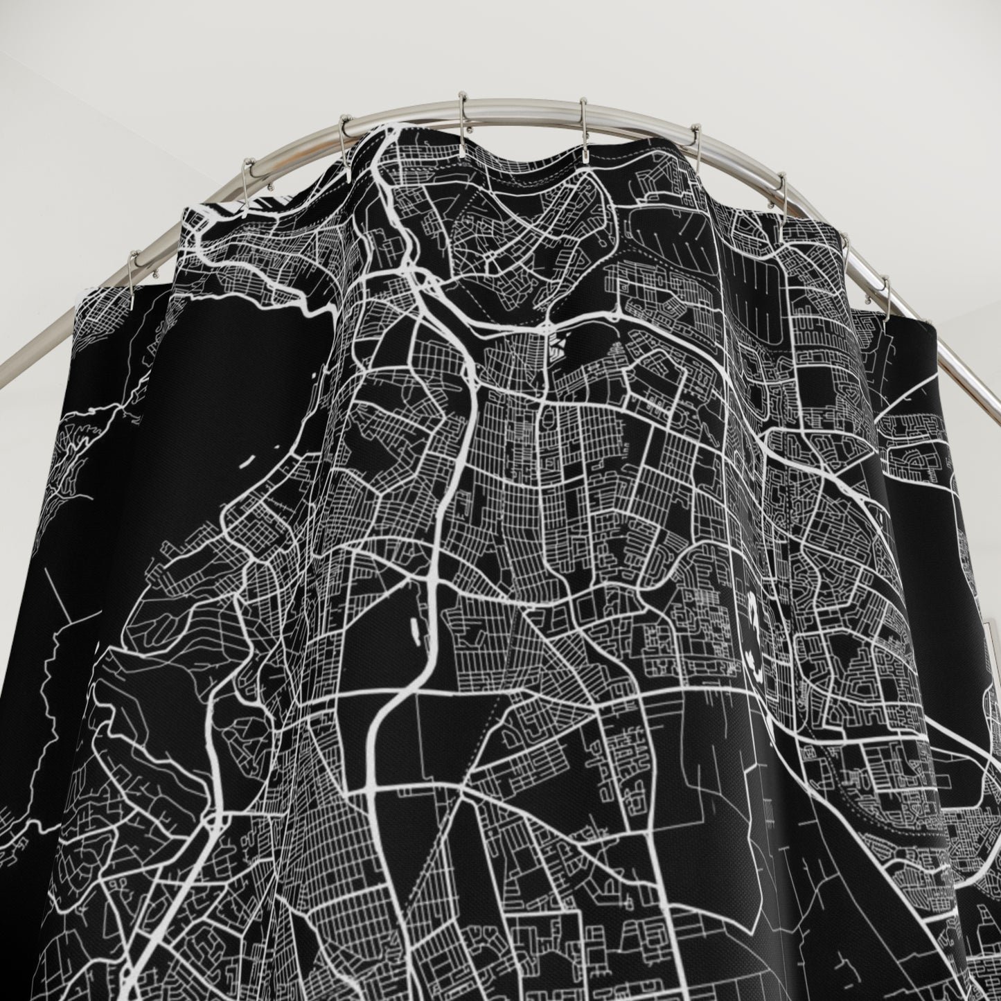 Cape Town South Africa City Map Print Shower Curtain