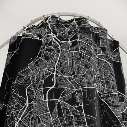 Cape Town South Africa City Map Print Shower Curtain