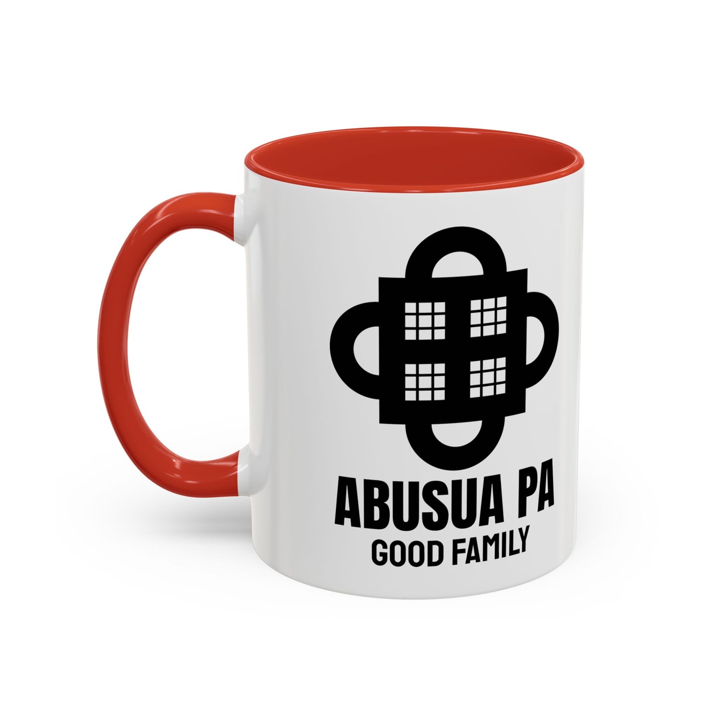 Adinkra Symbol Coffee Mug ABUSUA PA - African Family & Unity