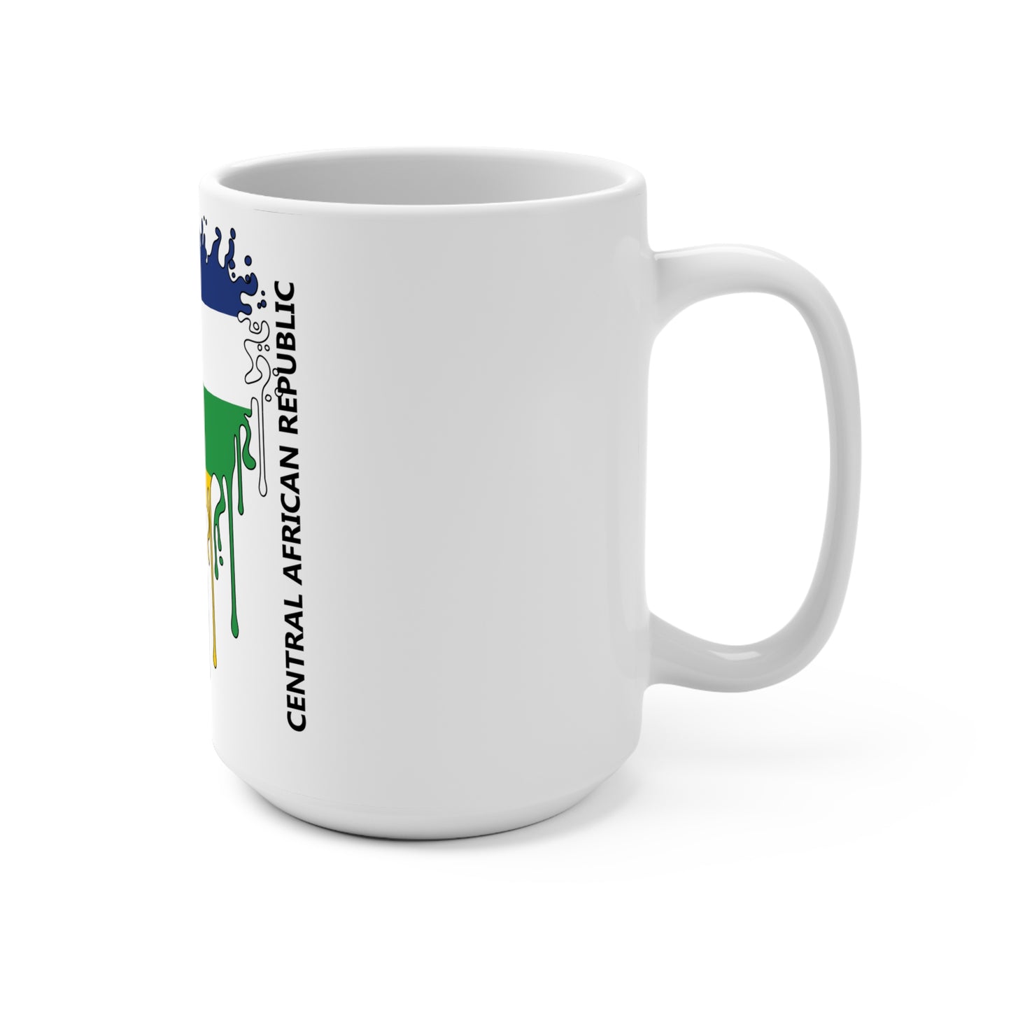 Central African Republic Flag Drip Coffee Mug 15oz