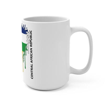 Central African Republic Flag Drip Coffee Mug 15oz