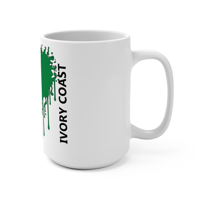 Ivory Coast, Cote d'Ivoire Flag Drip Coffee Mug 15oz
