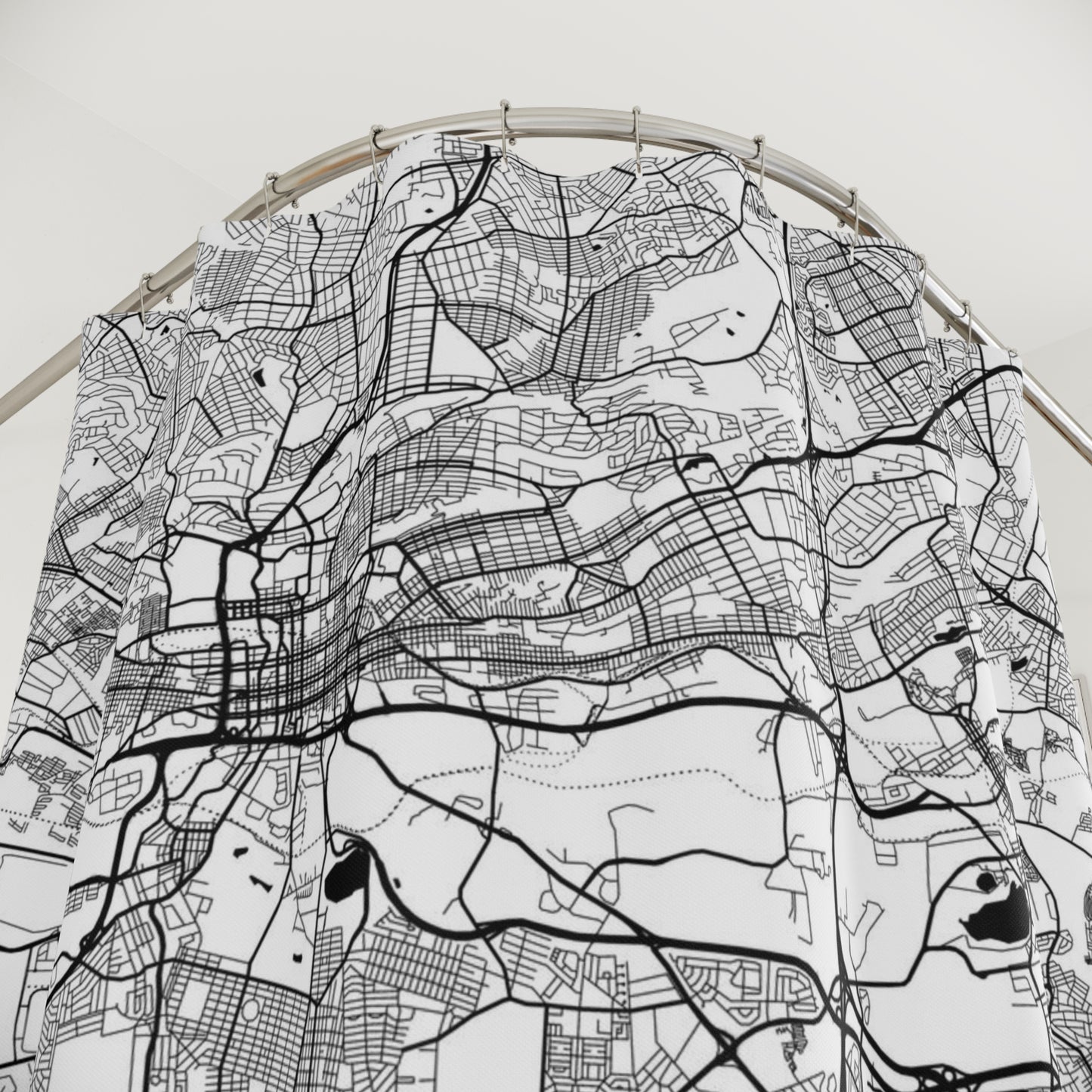 Johannesburg South Africa City Map Print Shower Curtain