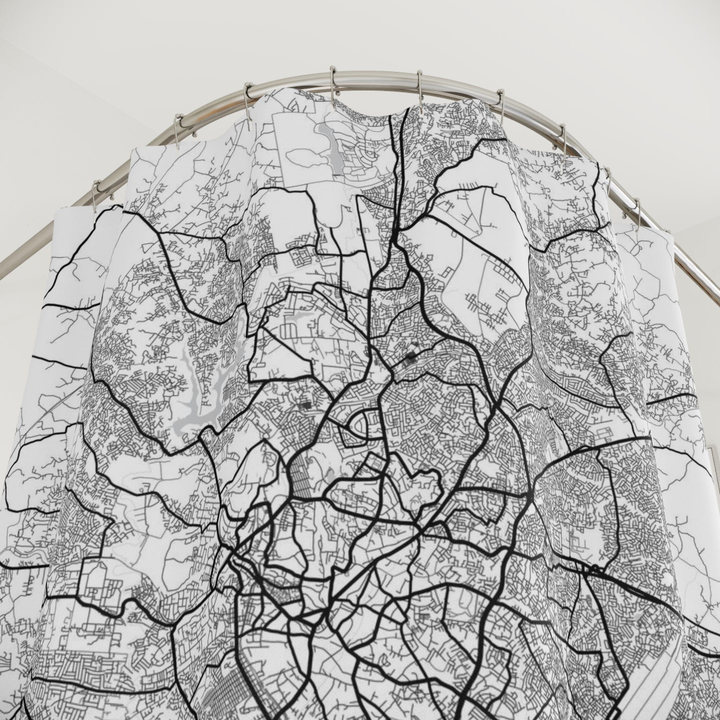 Ibadan Nigeria City Map Print Shower Curtain
