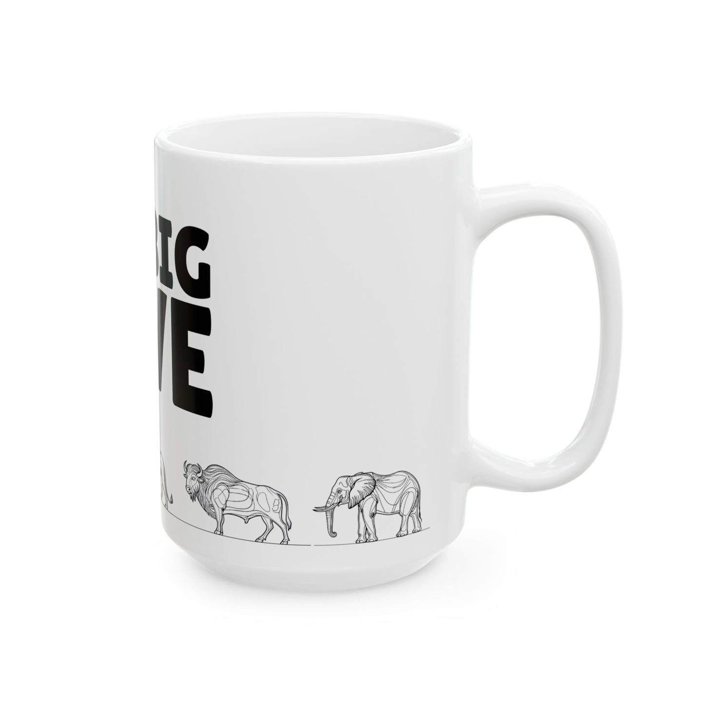African Big 5 Animals Coffee Mug | Safari Wildlife Ceramic Gift