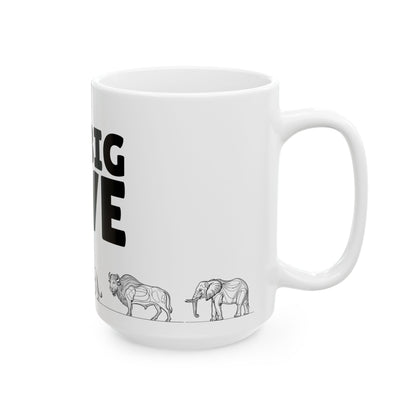 African Big 5 Animals Coffee Mug | Safari Wildlife Ceramic Gift