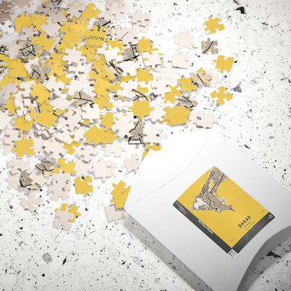 Dakar Senegal City Map Puzzle | Minimalist Aerial Topography Jigsaw