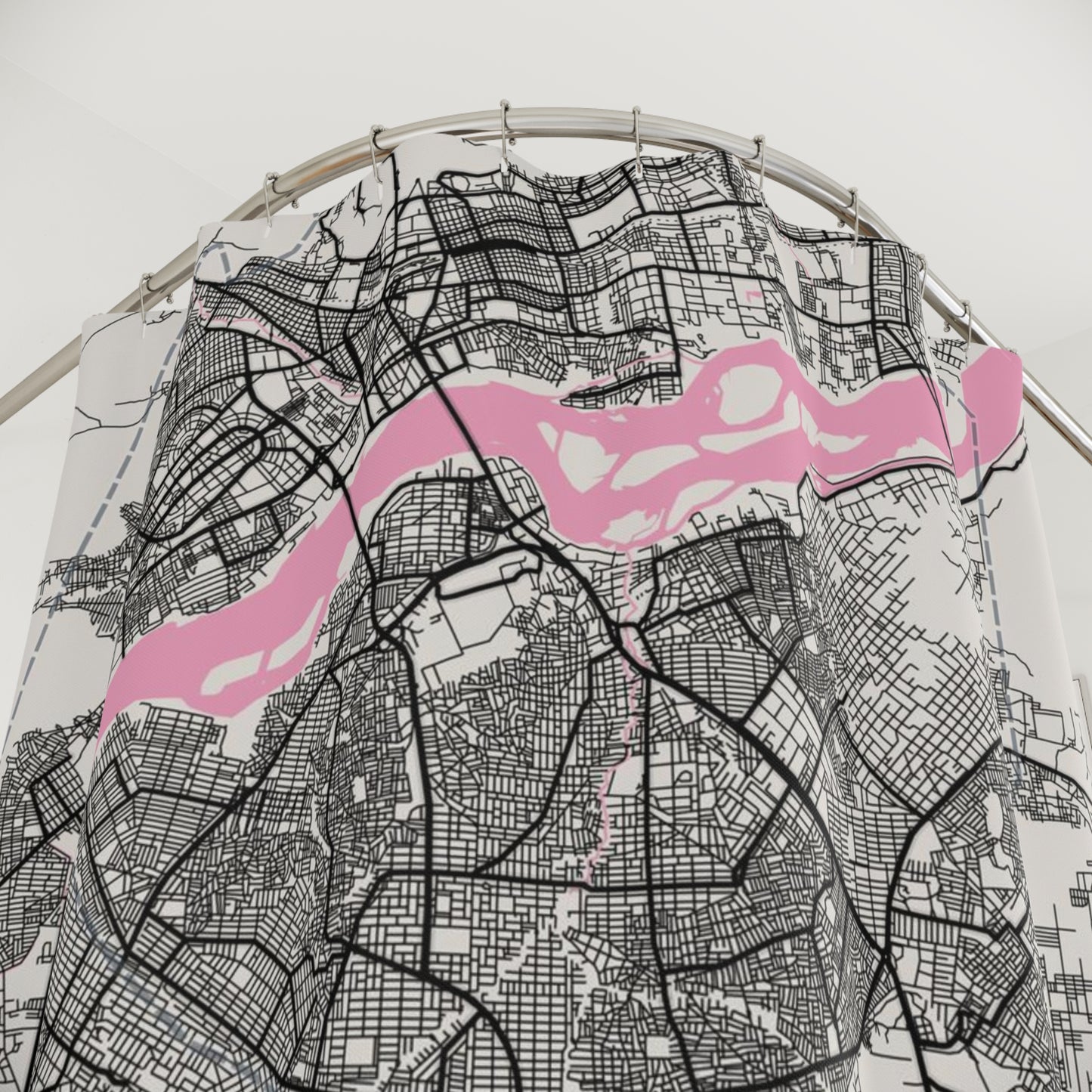 Bamako Mali City Map Print Shower Curtain