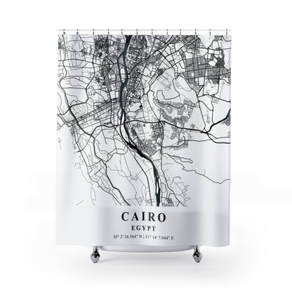 Cairo Egypt City Map Print Shower Curtain