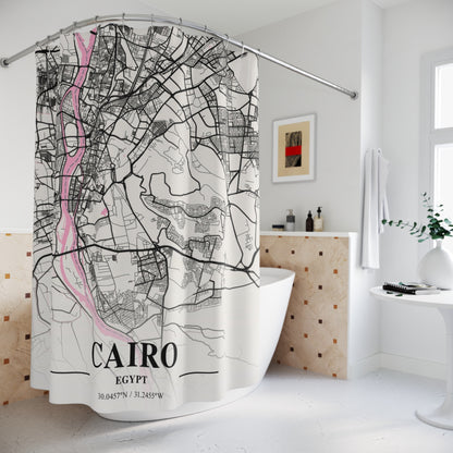 Cairo, Egypt City Map Print Shower Curtain