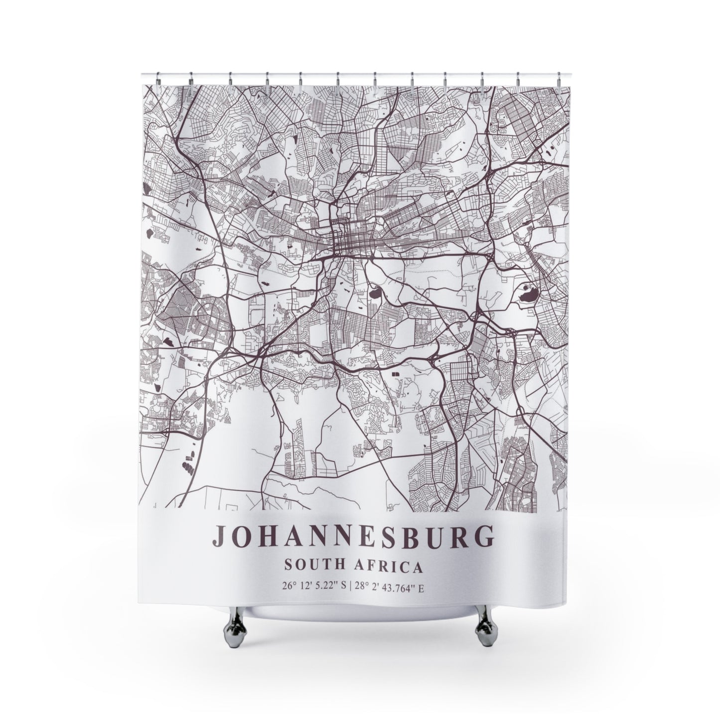Johannesburg South Africa City Map Print Shower Curtain