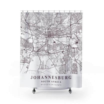 Johannesburg South Africa City Map Print Shower Curtain