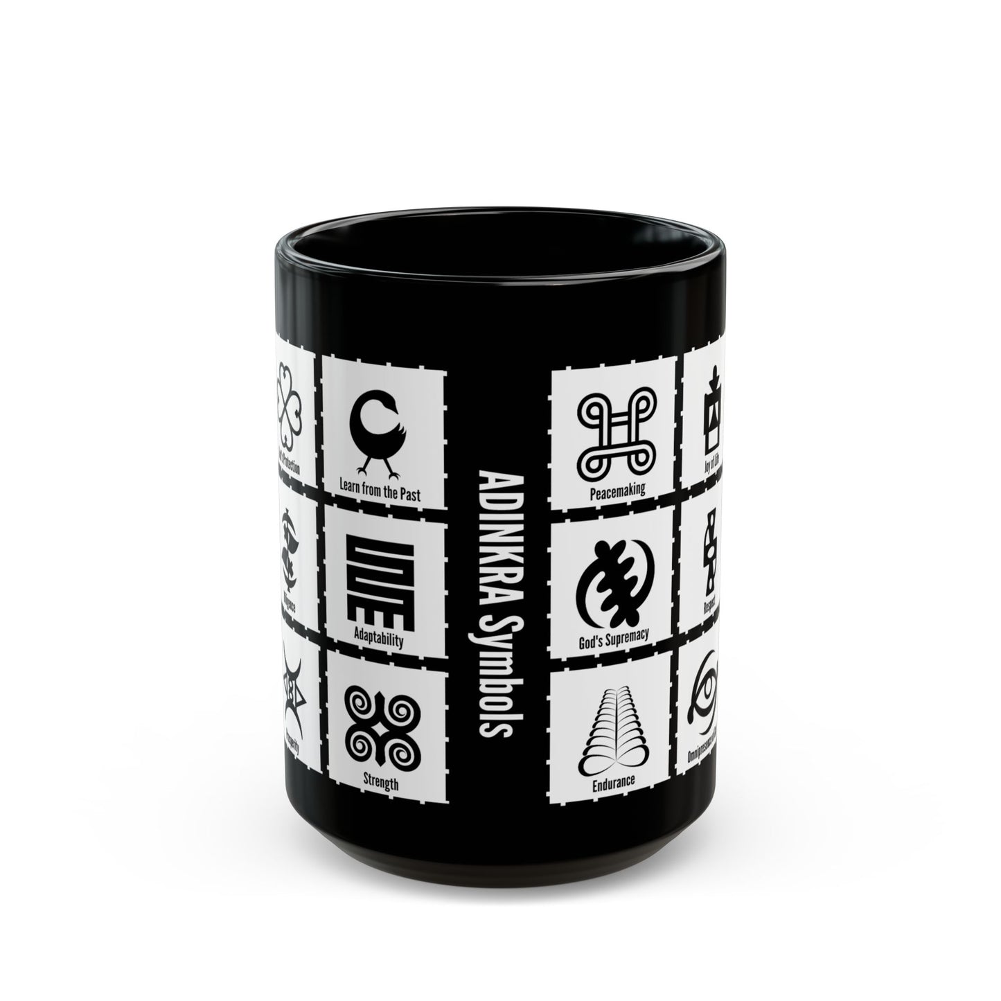 Adinkra MULTI Symbols Black Coffee Mug