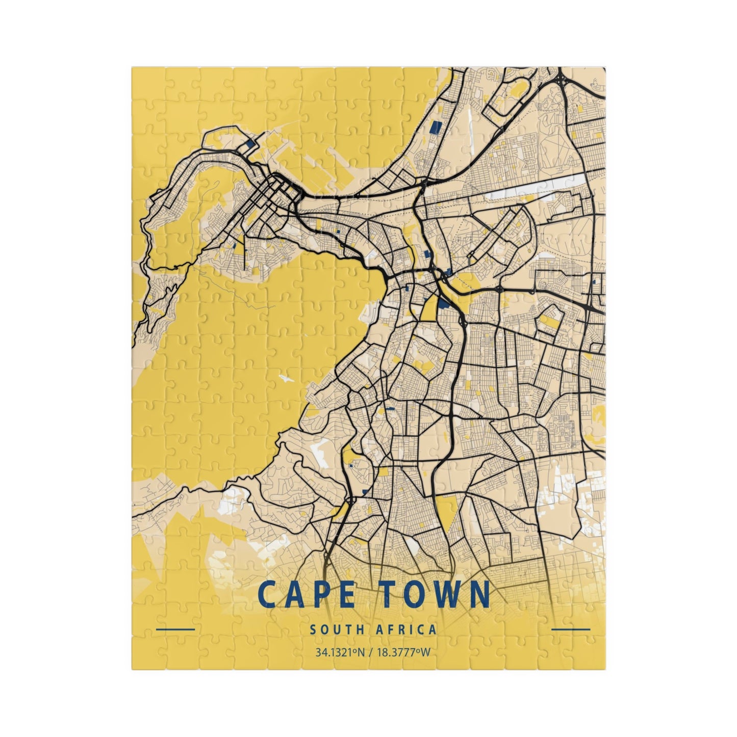Cape Town South Africa Aerial View City Map Puzzle