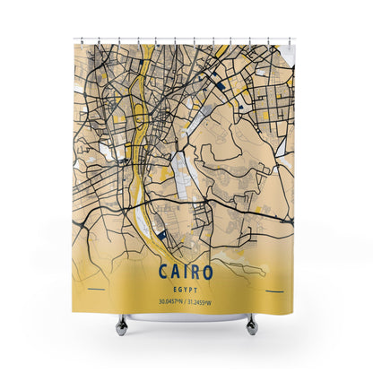 Cairo, Egypt  City Map Print Shower Curtain