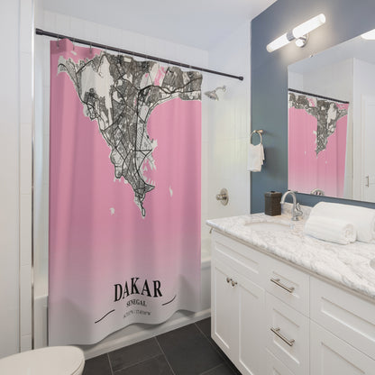 Dakar Senegal City Map Print Shower Curtain