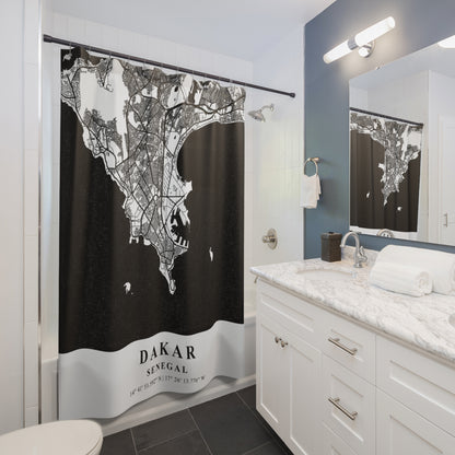 Dakar Senegal City Map Print Shower Curtain