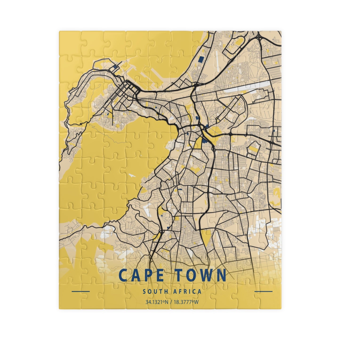 Cape Town South Africa Aerial View City Map Puzzle