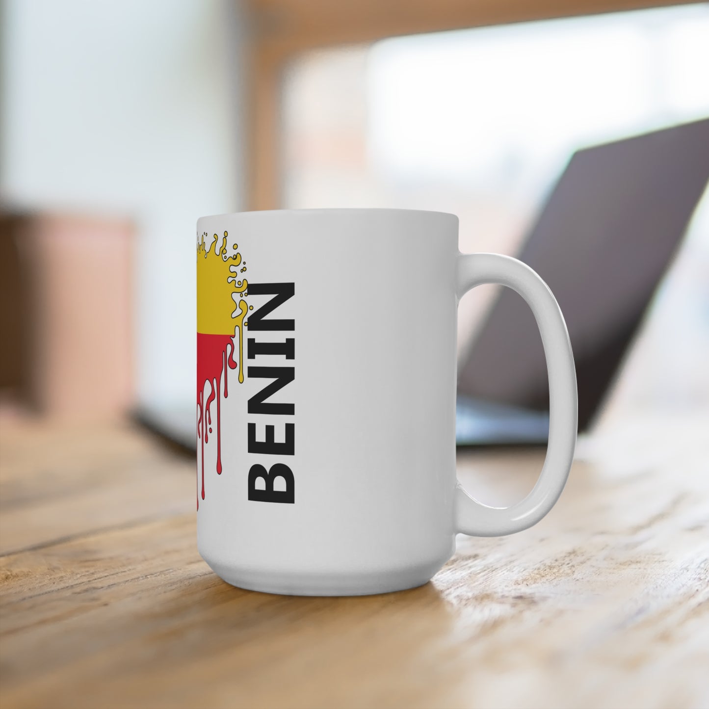 Benin Flag Drip Coffee Mug 15oz