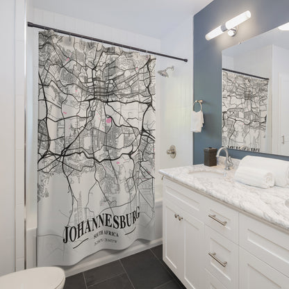 Johannesburg South Africa City Map Print Shower Curtain