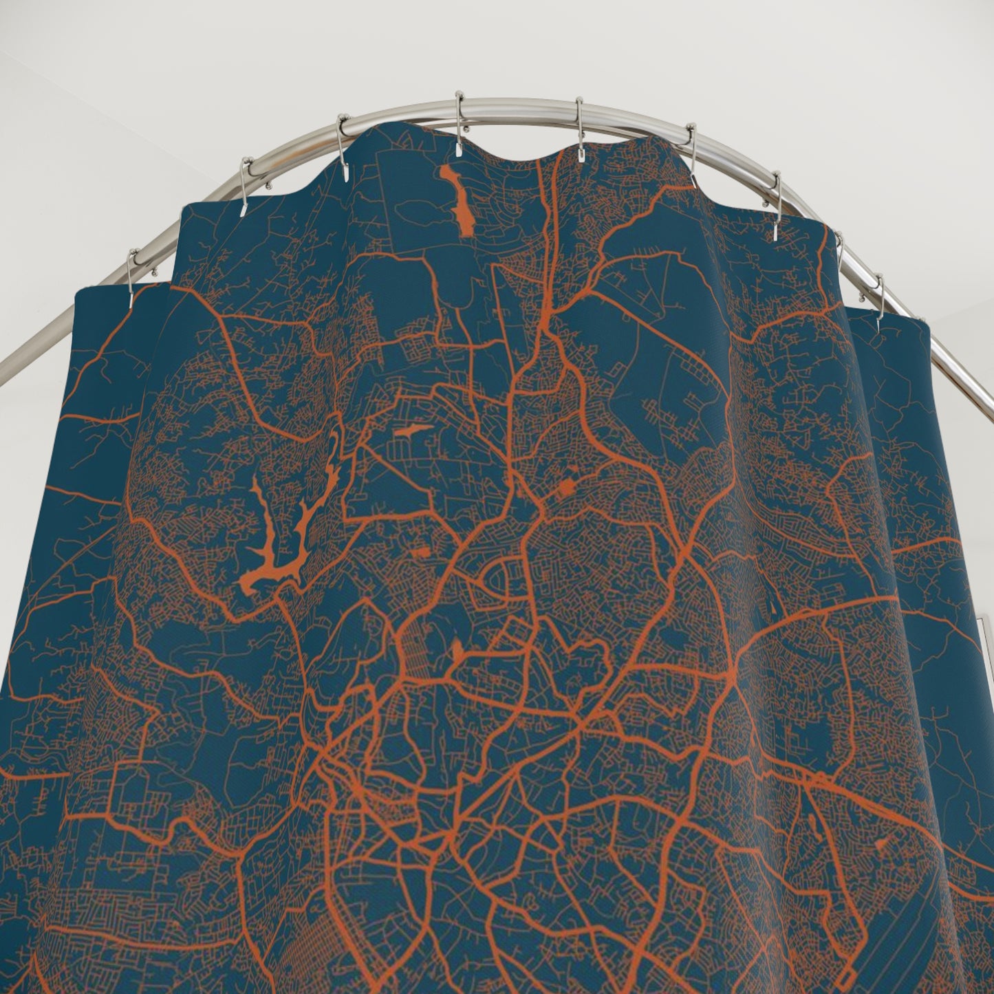 Ibadan Nigeria City Map Print Shower Curtain