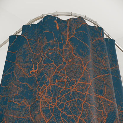 Ibadan Nigeria City Map Print Shower Curtain