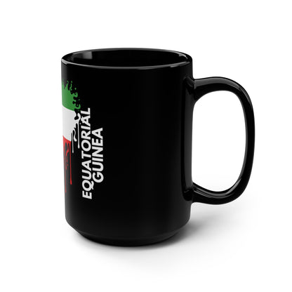 Equatorial Guinea Flag Drip Black Coffee Mug, 15 oz
