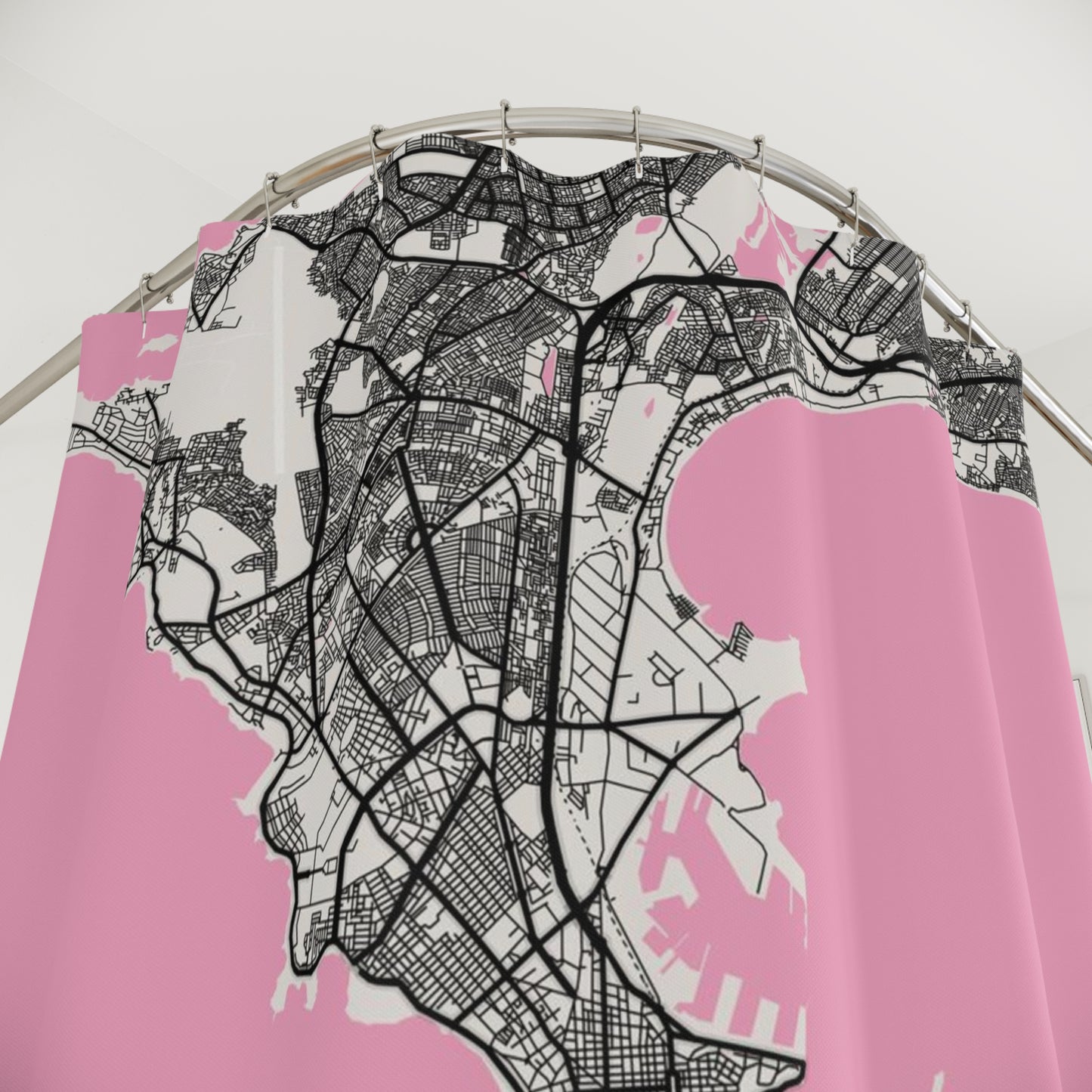 Dakar Senegal City Map Print Shower Curtain