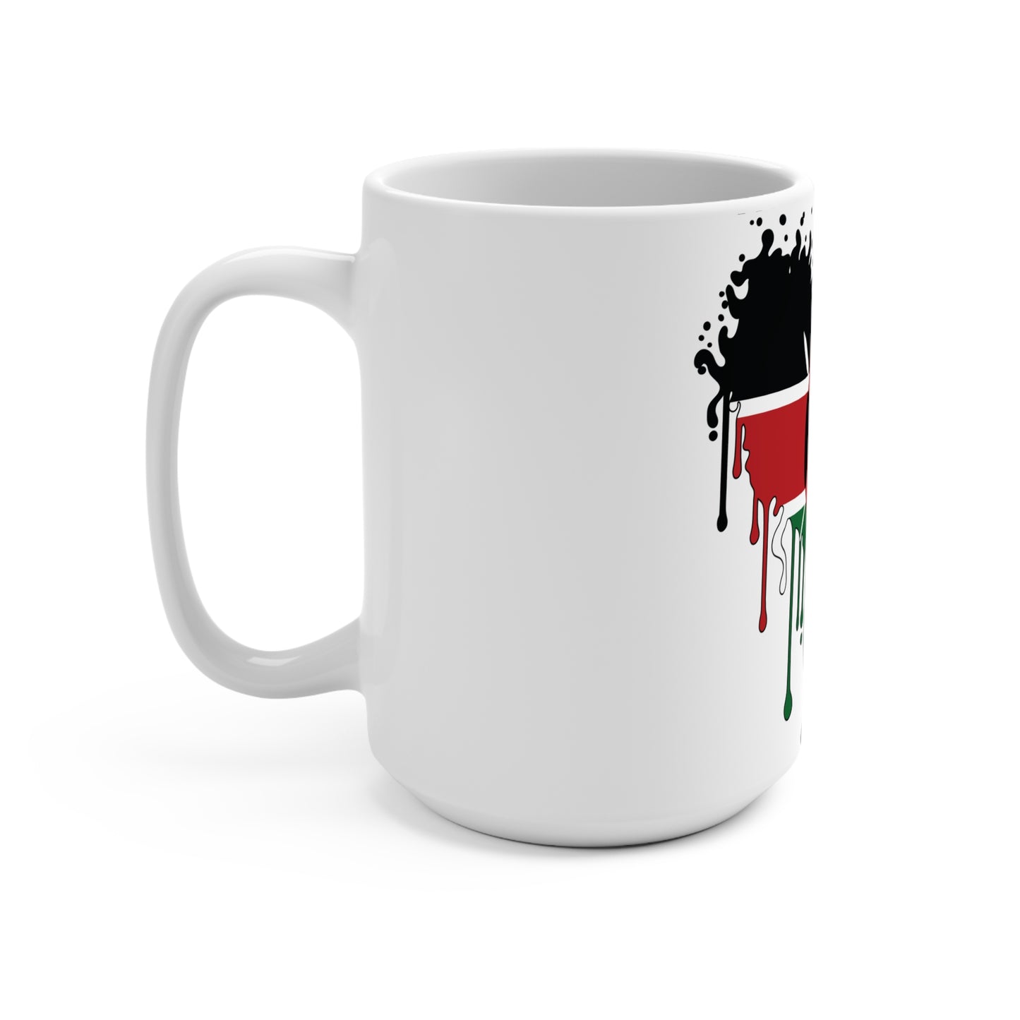 Kenya Flag Drip Coffee Mug 15oz