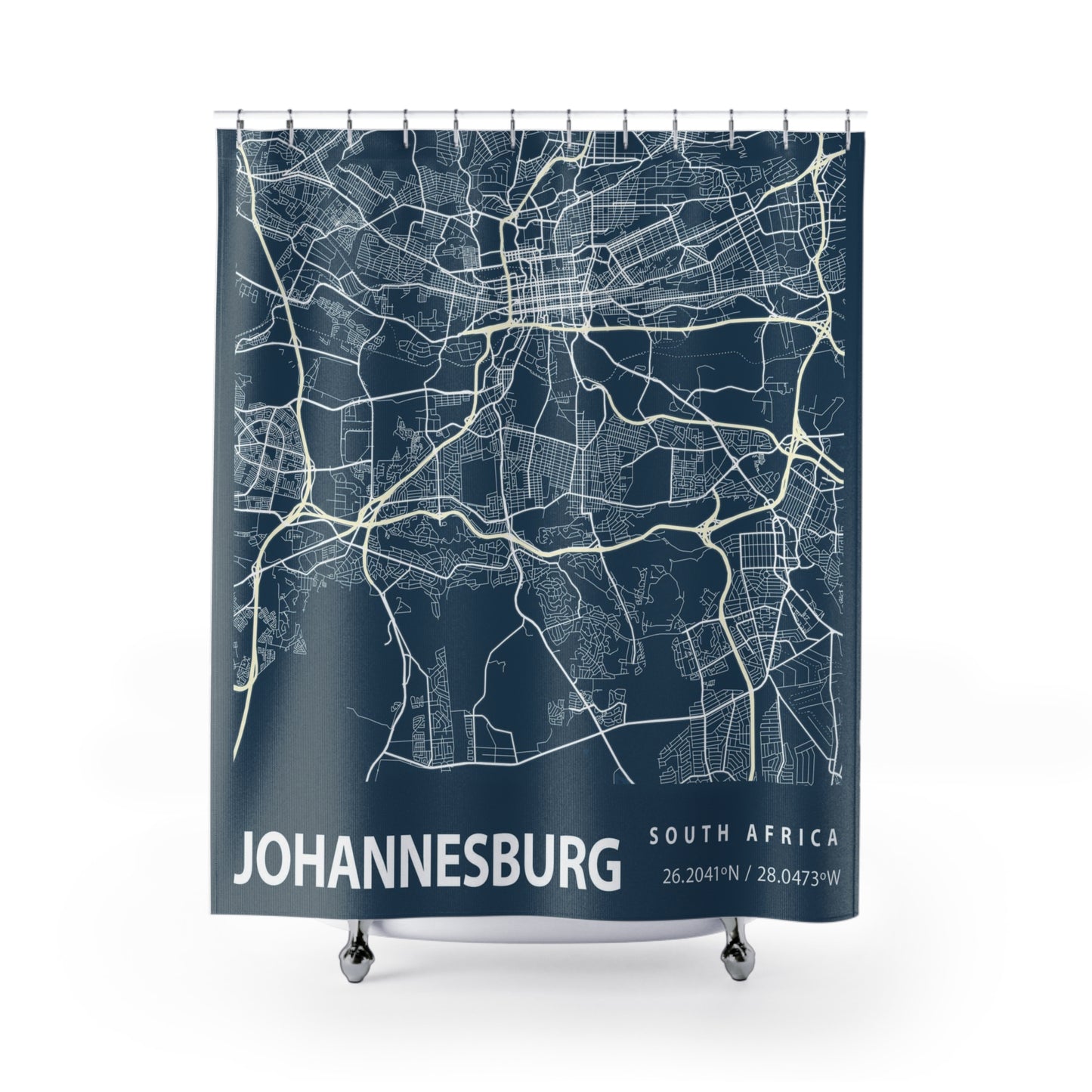 Johannesburg South Africa City Map Print Shower Curtain