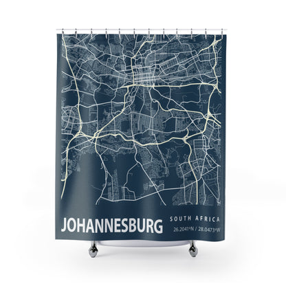 Johannesburg South Africa City Map Print Shower Curtain