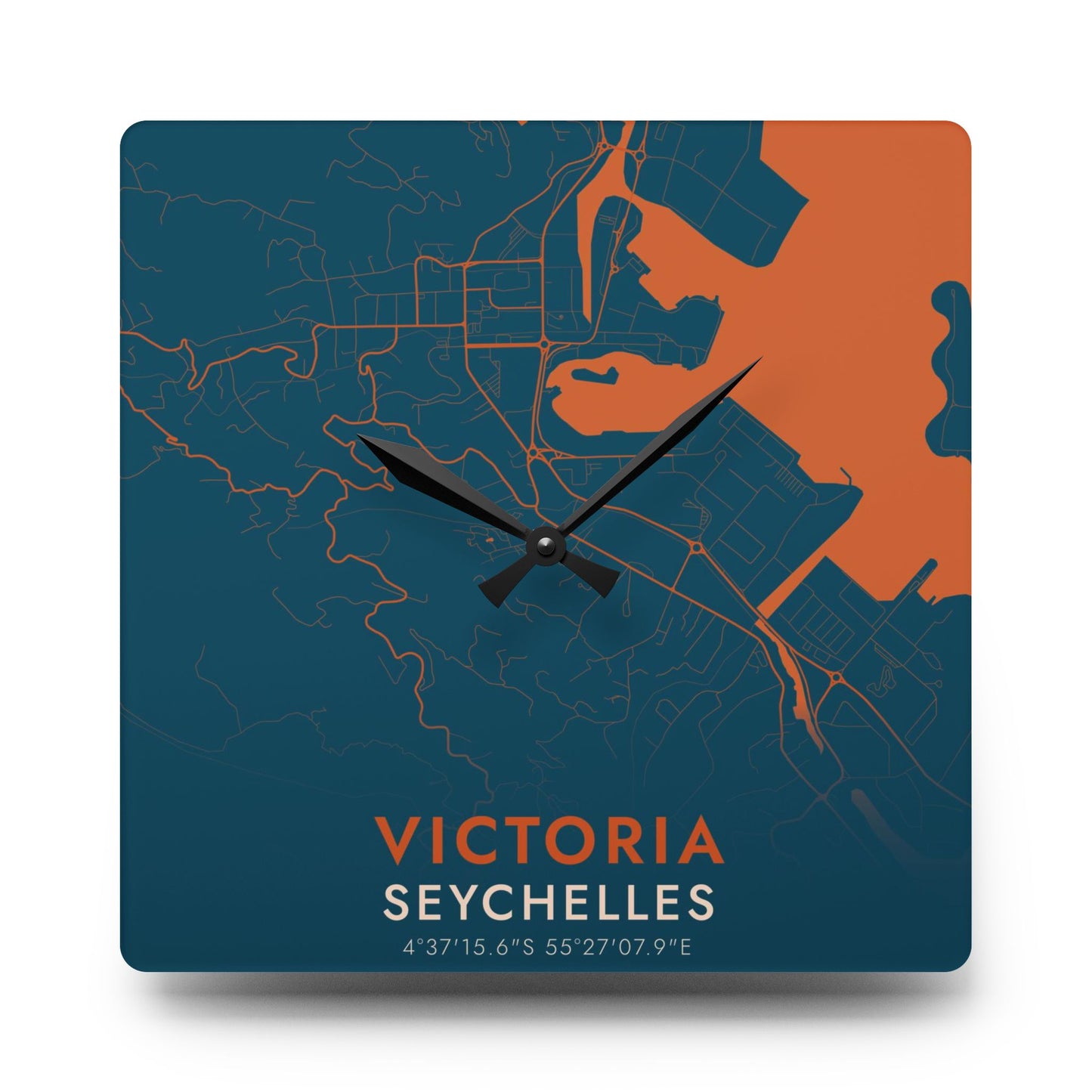 Victoria Seychelles City Map Square Wall Clock