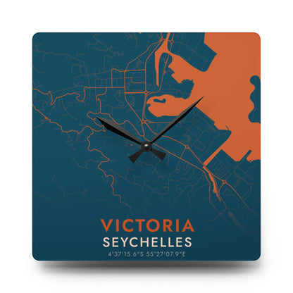 Victoria Seychelles City Map Square Wall Clock