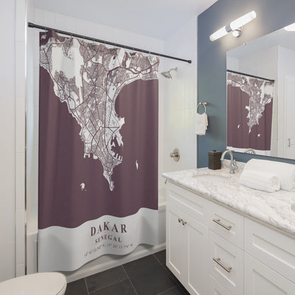 Dakar Senegal City Map Print Shower Curtain
