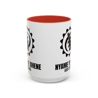 Adinkra Symbol Coffee Mug NYAME YE OHENE - African Faith & Royalty