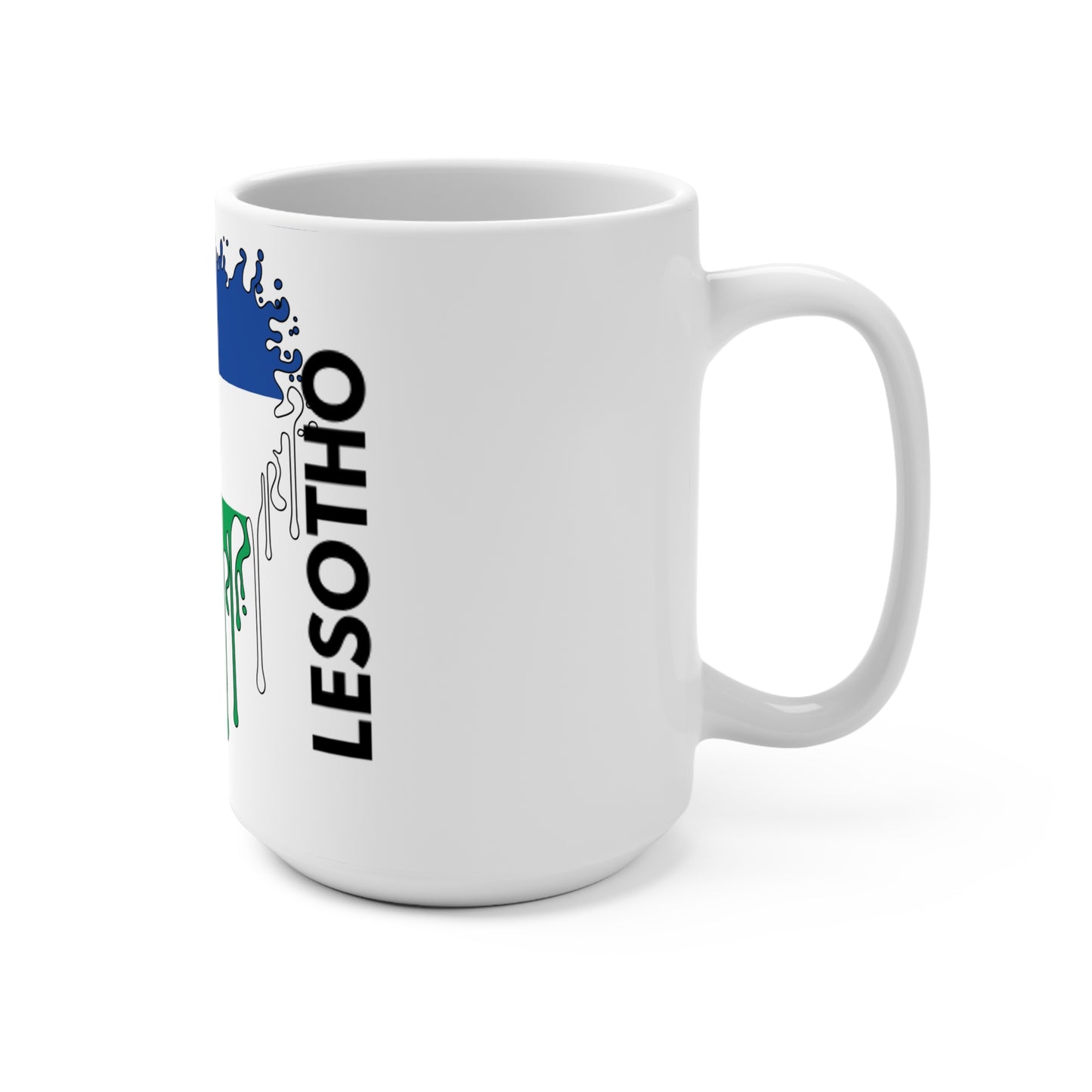 Lesotho Flag Drip Coffee Mug 15oz