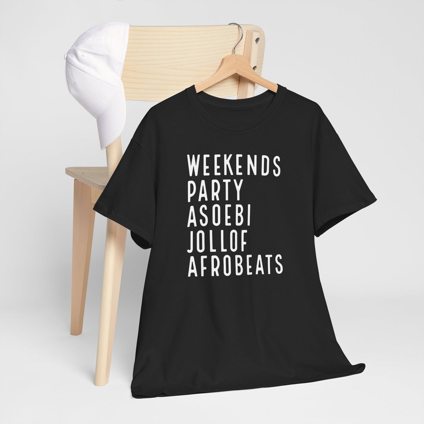 Weekends Party Asoebi Jollof Afrobeats Unisex Cotton Tee Shirt