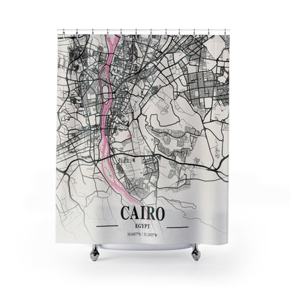 Cairo, Egypt City Map Print Shower Curtain