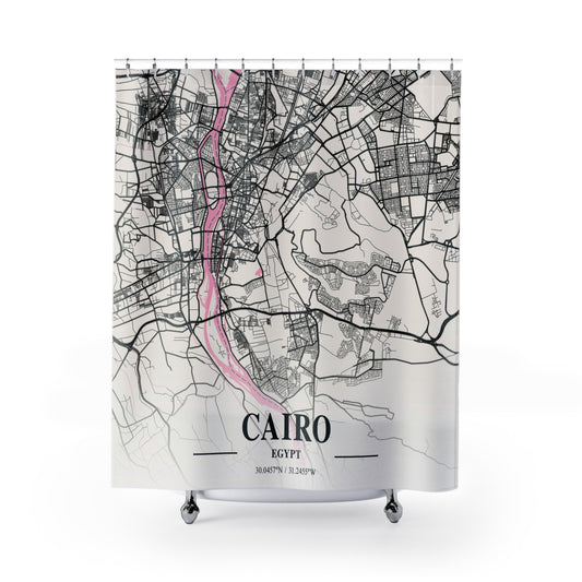 Cairo, Egypt City Map Print Shower Curtain