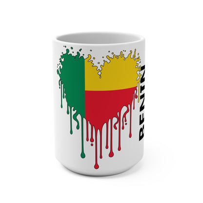 Benin Flag Drip Coffee Mug 15oz