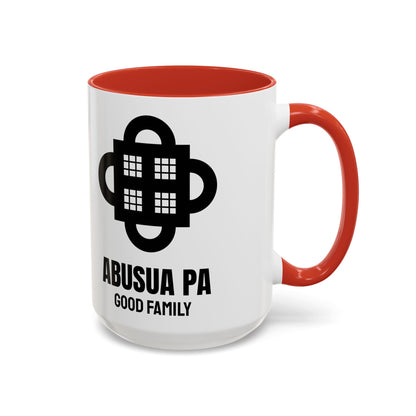 Adinkra Symbol Coffee Mug ABUSUA PA - African Family & Unity