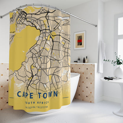 Cape Town South Africa City Map Print Shower Curtain