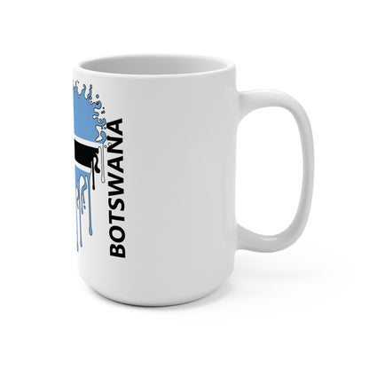 Botswana Flag Drip Coffee Mug 15oz